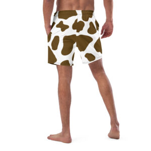 Cow Print Swim Trunks - Brown